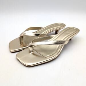 Open Edit Tori Kitten Heel Sandals Slip-On Women's Gold Size US8M EU38.5